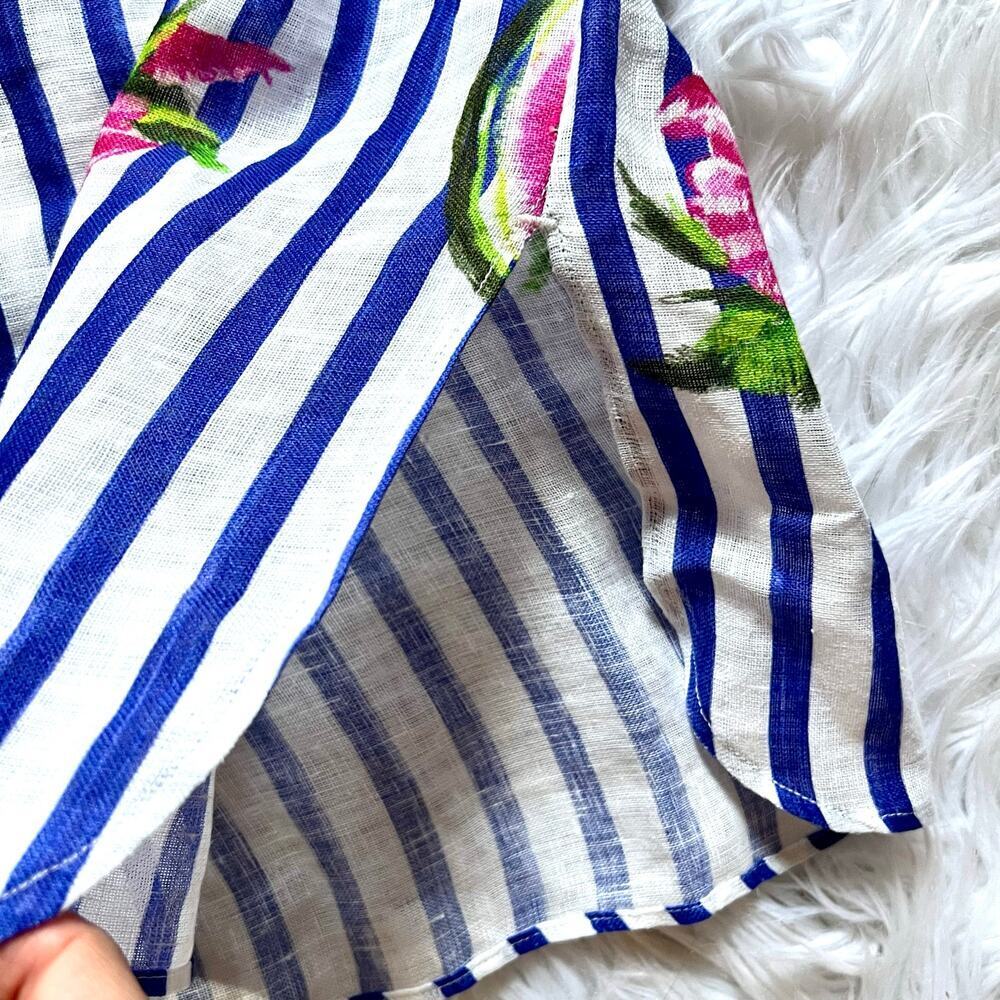 Vilagallo Dani tropical link stripe dress blue and white size 4 - Picture 8 of 10